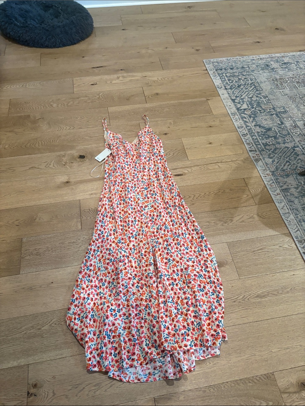 Rails Coral & Blue Floral Slip Dress
